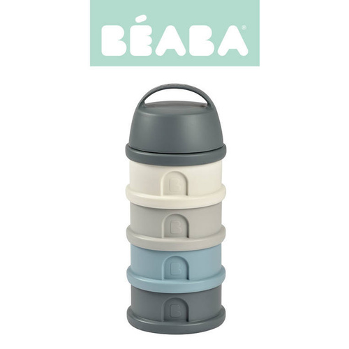BEABA Pojemniki na mleko w proszku 4 komory mineral grey/blue