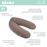 Beaba Ergonomiczna poduszka rogal dla kobiet w ciąży i karmiących Big Flopsy ™ French Terry Cacao