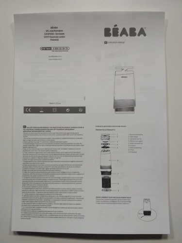 POS marketing BEABA instrukcja do oczyszczacza powietrza