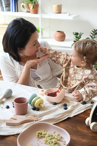 Beaba Komplet naczyń z silikonu z przyssawką Cotton candy (stary indeks: 913429)