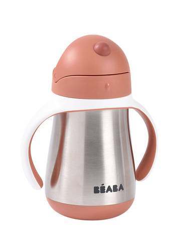 Beaba Bidon niekapek ze słomką termiczny 250 ml Terracotta