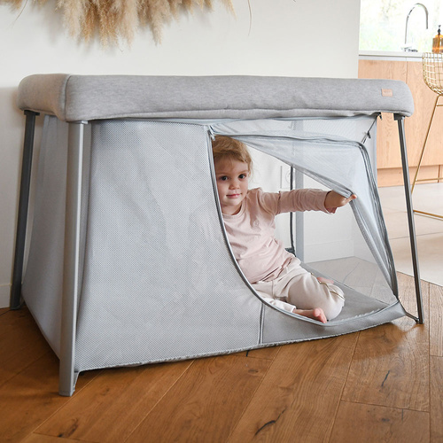 Beaba Łóżeczko turystyczne dwupoziomowe z funkcją kojca 3w1 Eazy sleep Heather grey / Pebble
