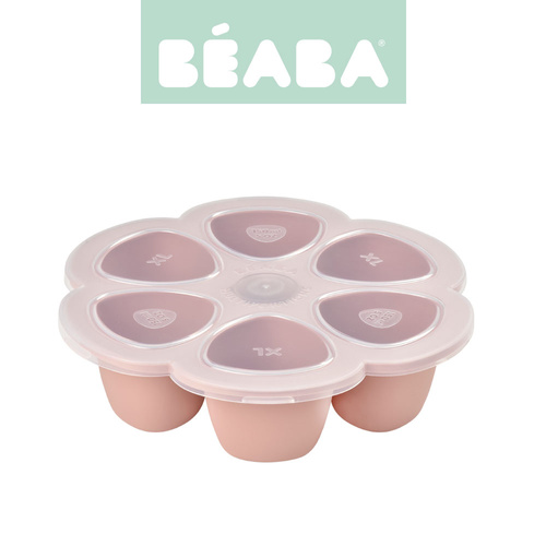 Beaba Silikonowy pojemnik do mrożenia duży 6 x 150 ml Old pink
