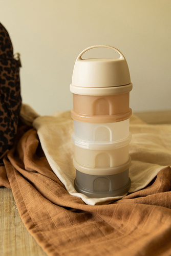 BEABA Pojemniki na mleko w proszku 4 komory przeźroczyste clay