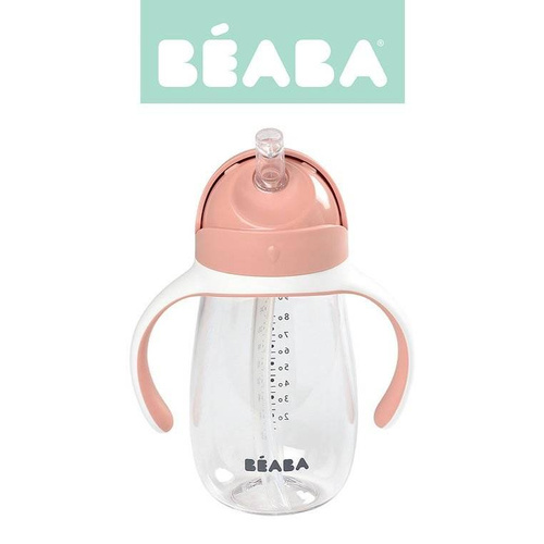Beaba Bidon niekapek ze słomką tritanowy 300 ml old pink