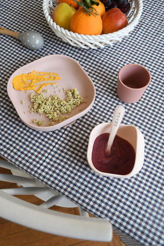 Beaba Komplet naczyń z silikonu z przyssawką Cotton candy (stary indeks: 913429)