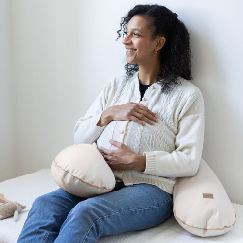 Beaba Ergonomiczna poduszka rogal dla kobiet w ciąży i karmiących Big Flopsy ™ French Terry Clay