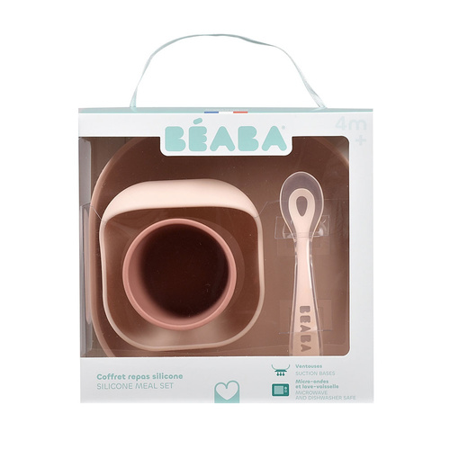 Beaba Komplet naczyń z silikonu z przyssawką Cotton candy (stary indeks: 913429)