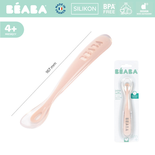Beaba Łyżeczka silikonowa 4m+ Cotton candy (stary indeks: 913464)