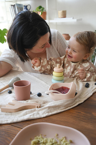 Beaba Komplet naczyń z silikonu z przyssawką Cotton candy (stary indeks: 913429)