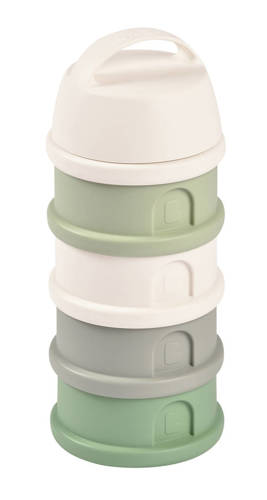 BEABA Pojemniki na mleko w proszku 4 komory cotton white/sage green (opakowanie zbiorcze 6 szt.)