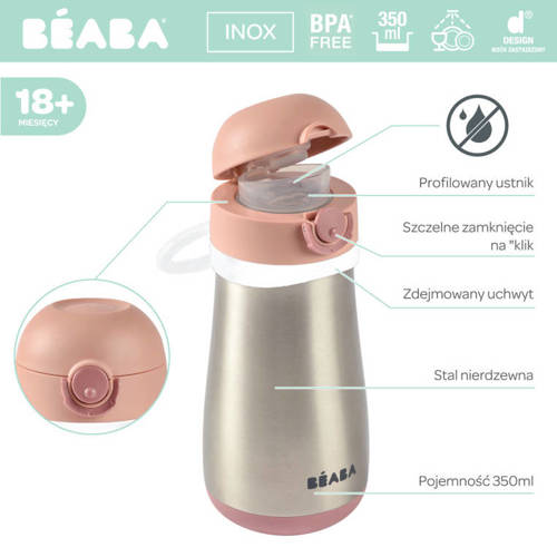 Beaba Bidon termiczny termobutelka 350 ml Old pink