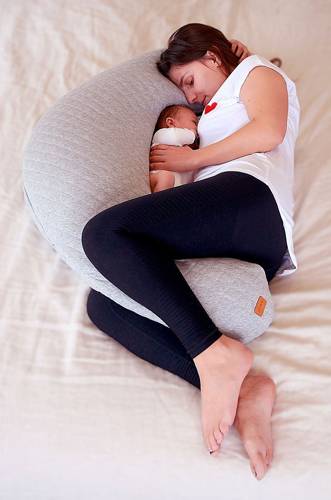 Beaba Ergonomiczna poduszka rogal dla kobiet w ciąży i karmiących Big Flopsy Fleur de coton Heather grey