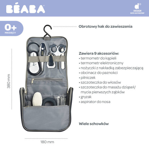 Beaba Kosmetyczka z 9 akcesoriami do pielęgnacji niemowląt night blue