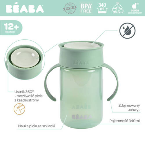 Beaba Kubek treningowy 360° sage green