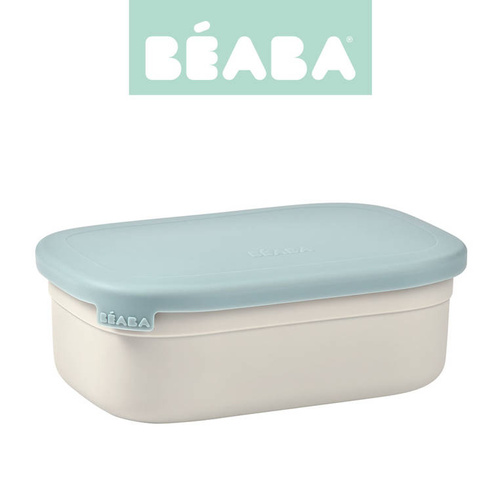 Beaba Lunchbox ze stali nierdzewnej konfigurowalny z silikonową pokrywką i osłoną Baltic Blue