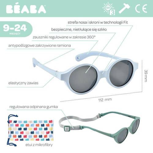 Beaba Okulary przeciwsłoneczne dla dzieci 9-24 miesięcy Pearl blue