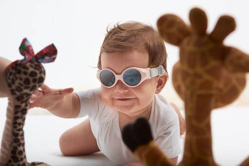 Beaba Okulary przeciwsłoneczne dla dzieci z elastyczną opaską 0-9 miesięcy Chalk pink