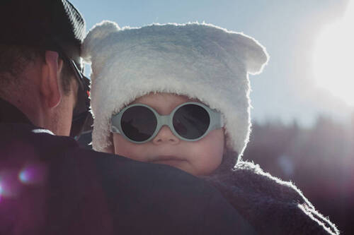 Beaba Okulary przeciwsłoneczne dla dzieci z elastyczną opaską 0-9 miesięcy Glee - Sage green