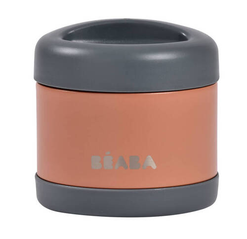 Beaba Pojemnik - termos obiadowy ze stali nierdzewnej z hermetycznym zamknięciem duży 500 ml Mineral grey/Terracotta